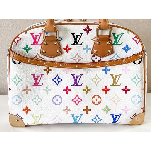💰SOLD💰 AUTHENTIC Louis Vuitton White Monogram Multicolor Trouville - Picture 3 of 16